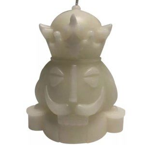 H for Happy Nutcracker Pillar Candle Ivory Paraffin Wax Holiday Seasonal Decor